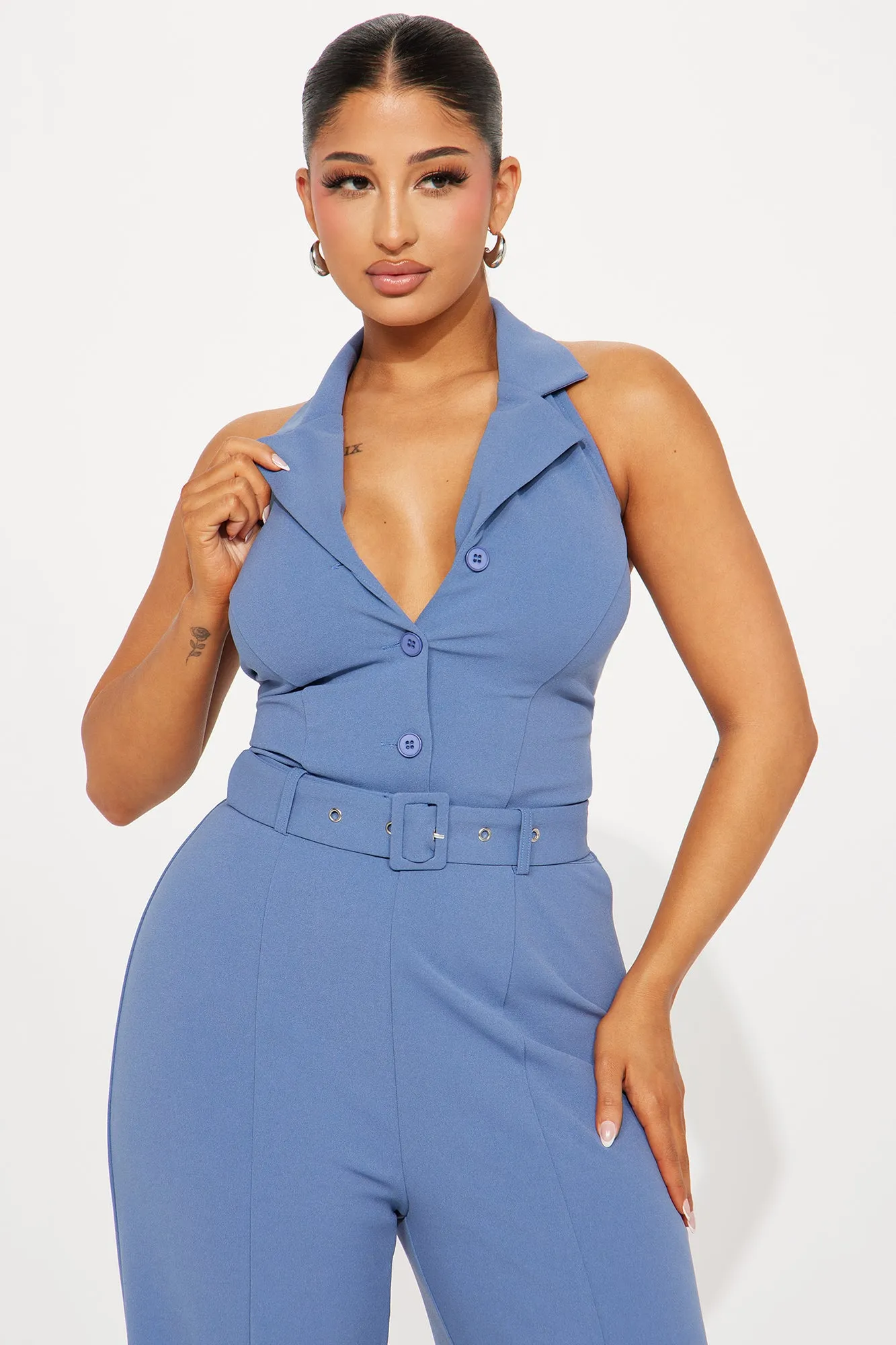 9AM Babe Jumpsuit  - Slate Blue