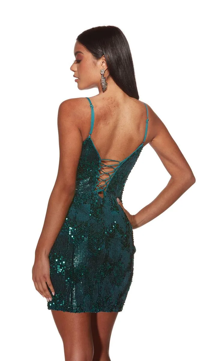 Alyce Paris Velvet Sequin Homecoming Dress 4932