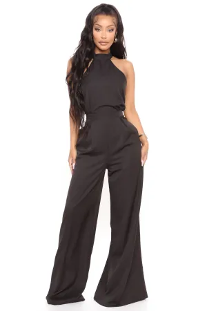 Angelic Halter Jumpsuit - Black