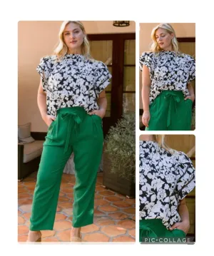 Black n White Floral Top