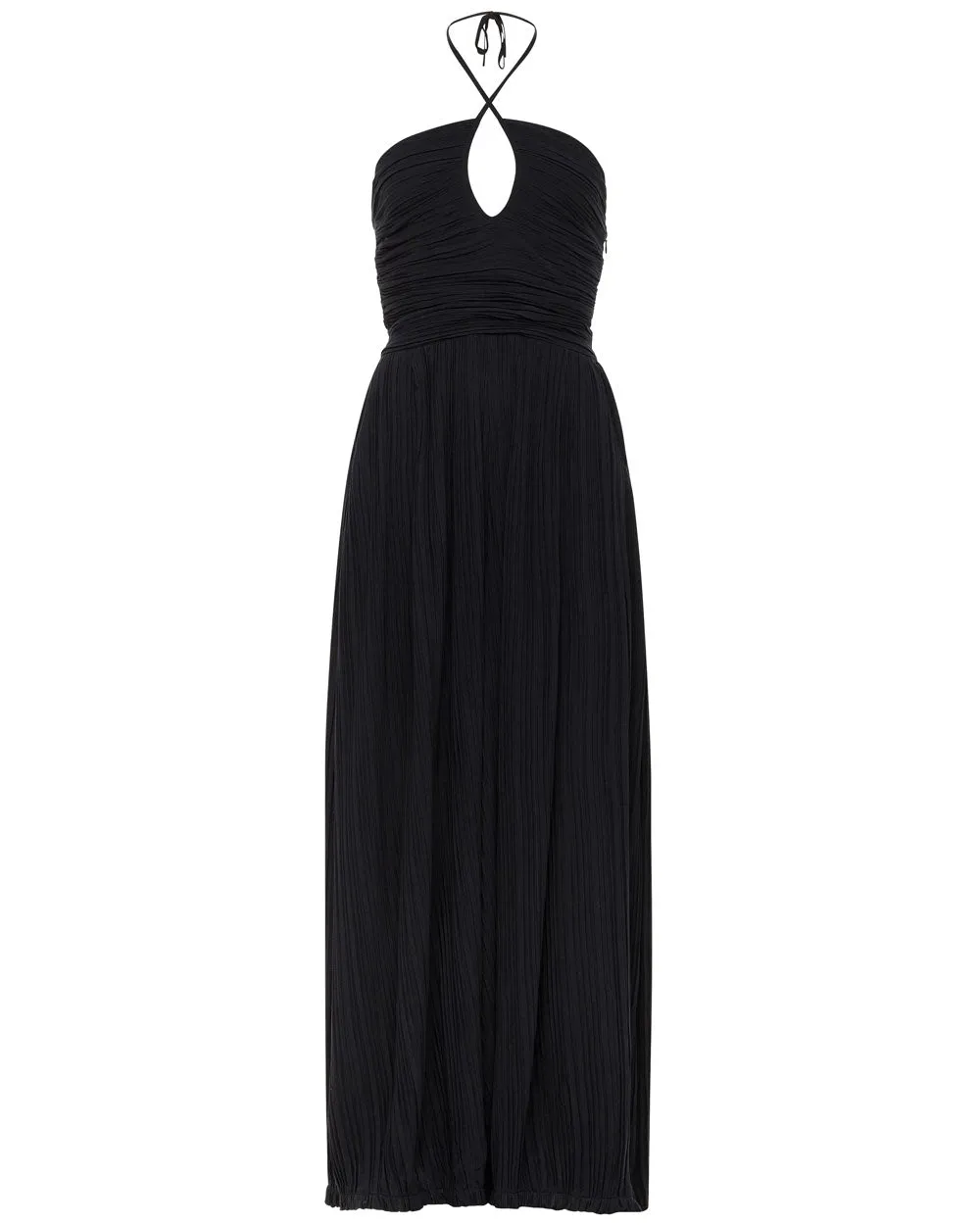 Black Pleated Carmen Jumpsuit