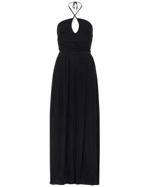 Black Pleated Carmen Jumpsuit
