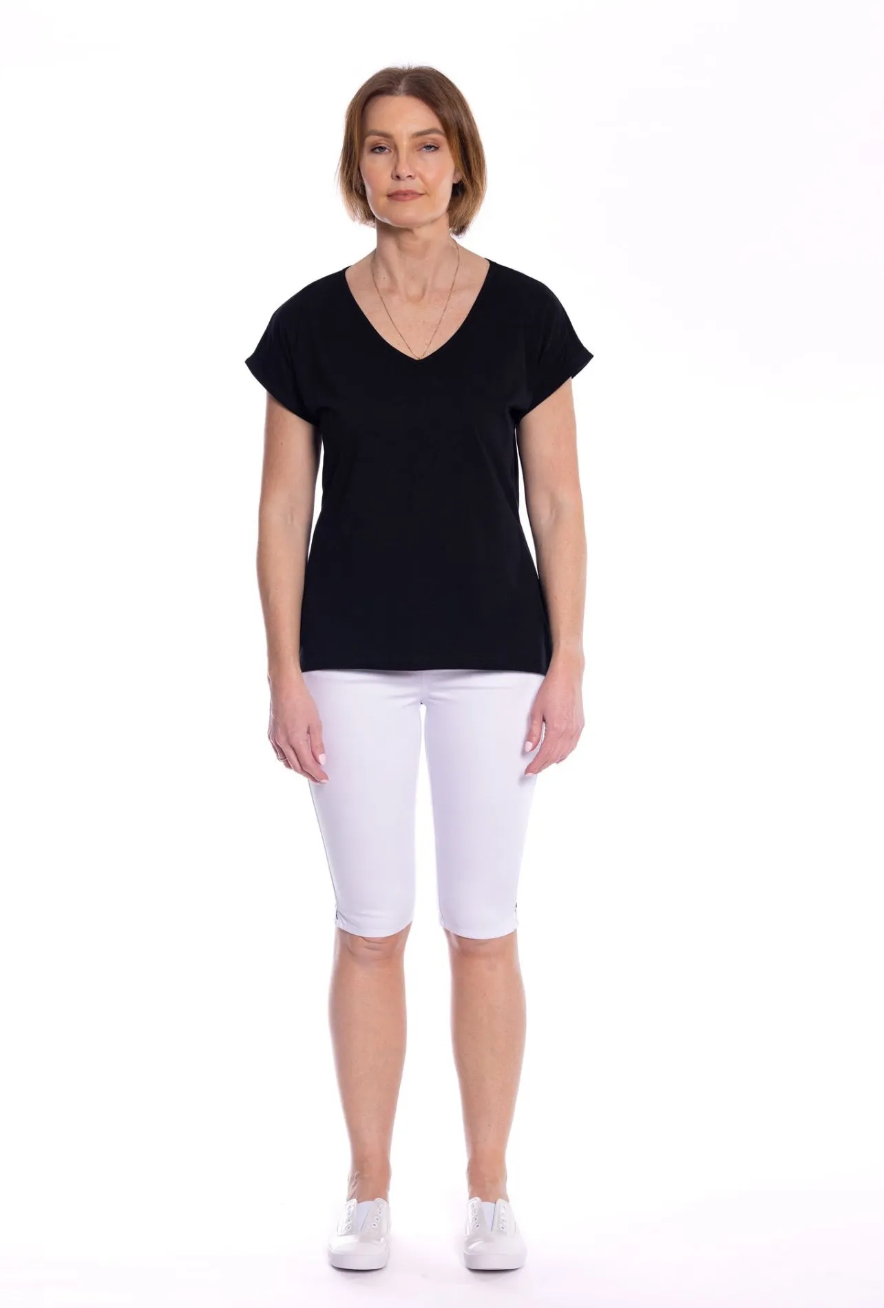 CAFE LATTE V NECK TEE