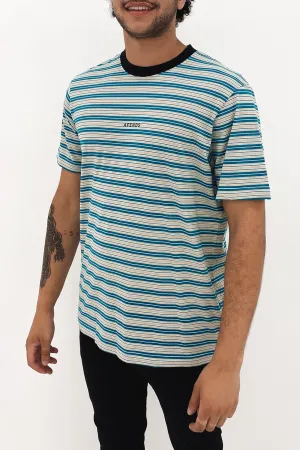 ENDER Recycled Stripe Retro Fit Tee Azure Stripe