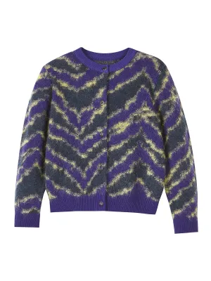 JNBY Kids Button-Up Multi Zebra Print Cardigan
