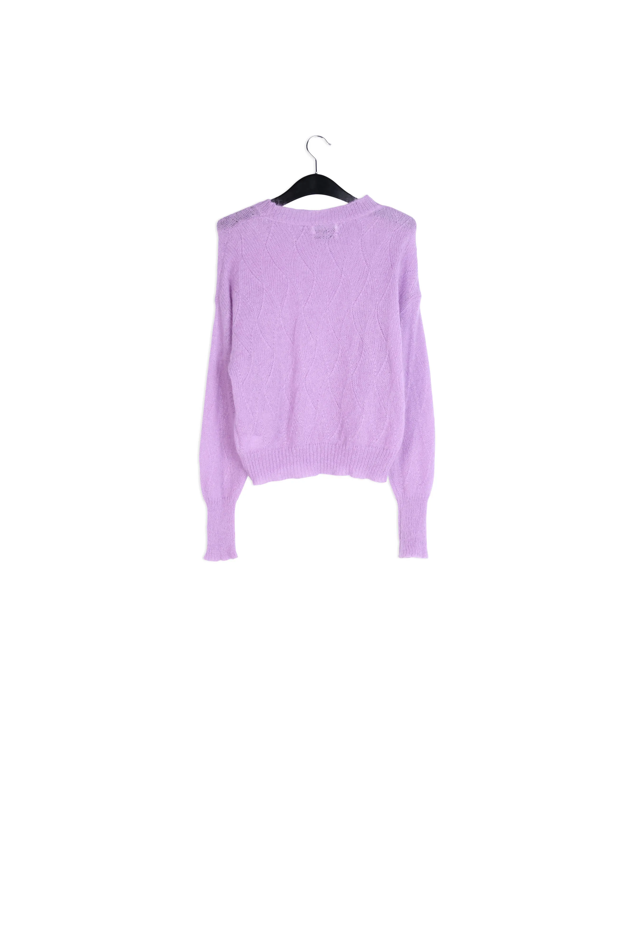 Lilac ajour-knitted mohair sweater