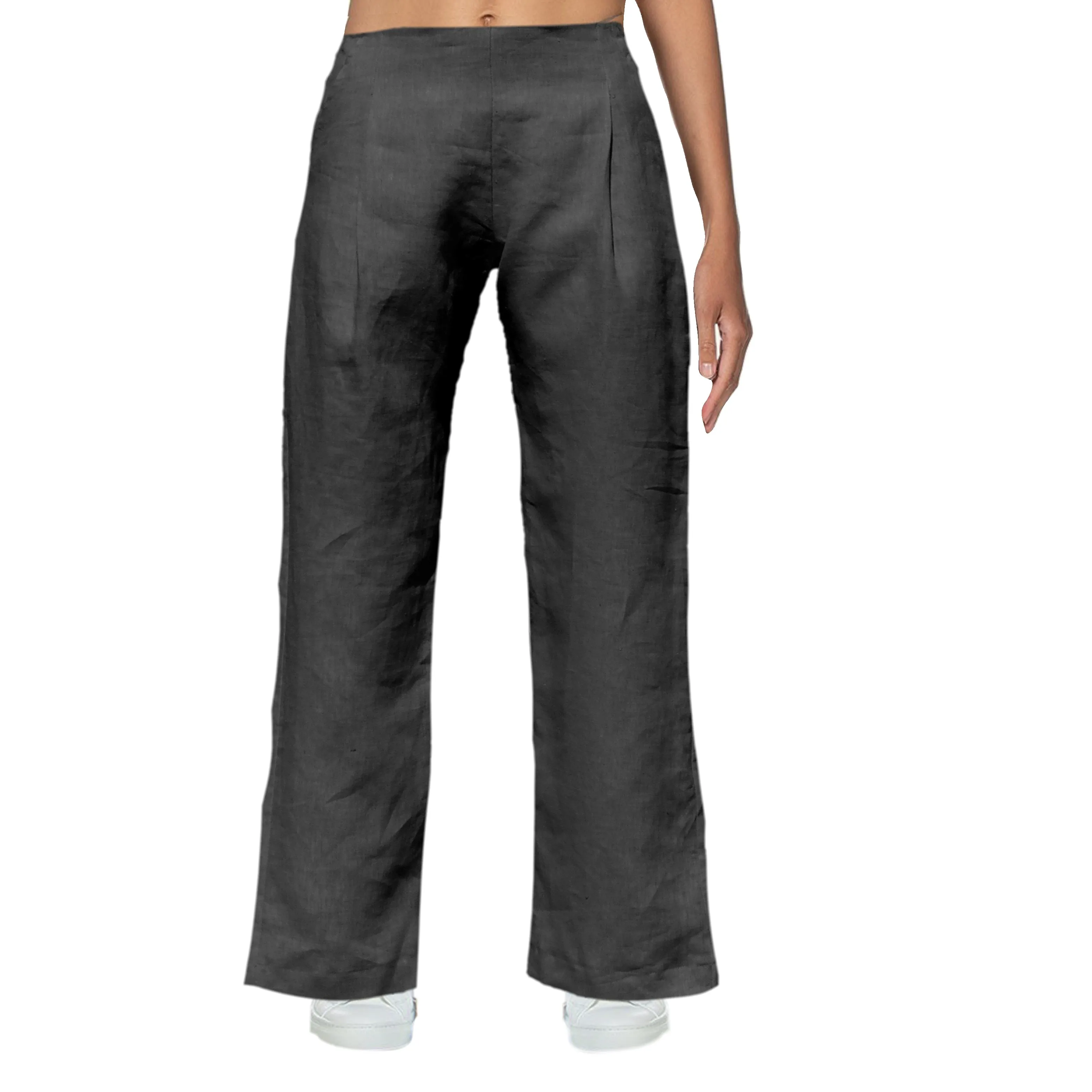linnen bandplooibroek / linen pleated trousers