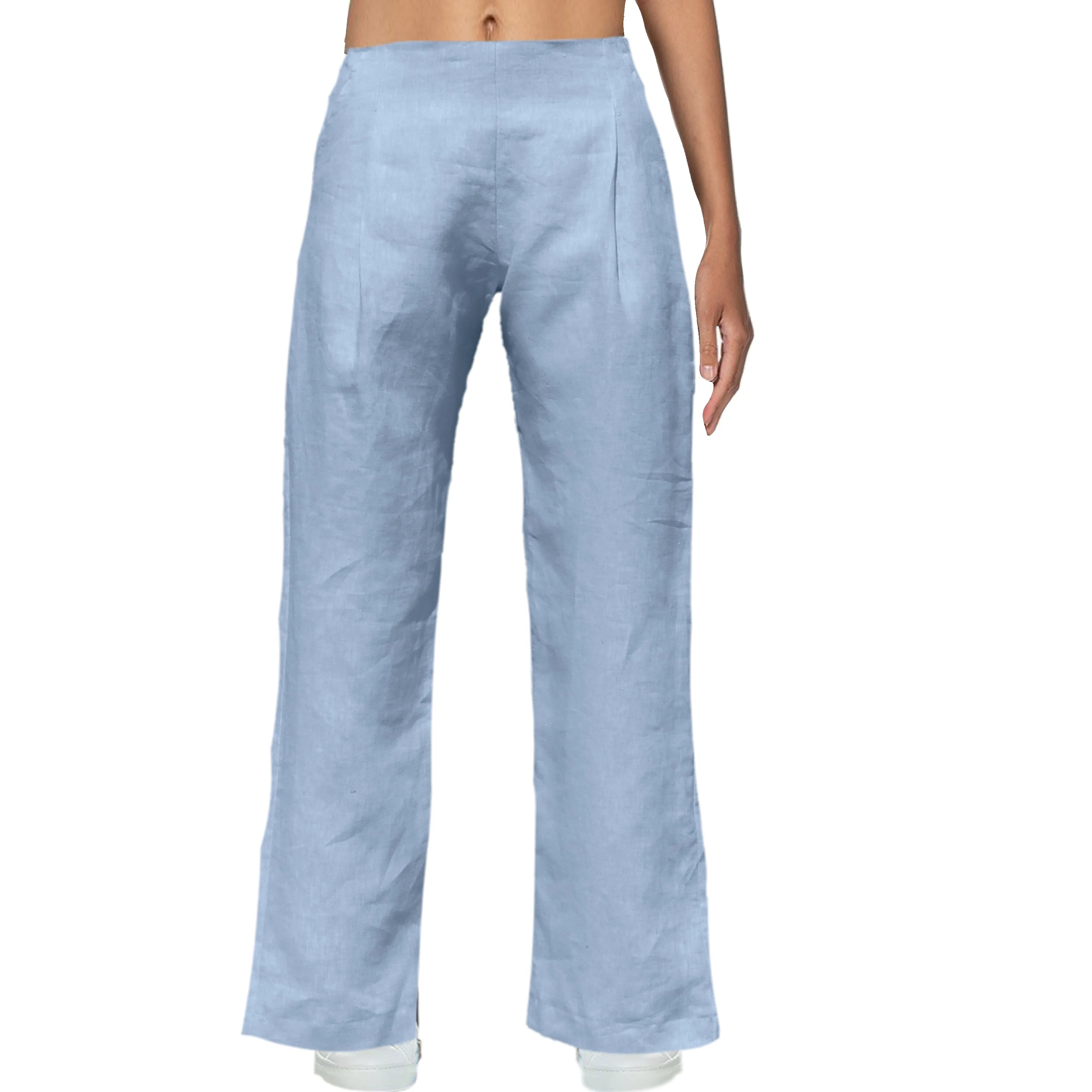 linnen bandplooibroek / linen pleated trousers