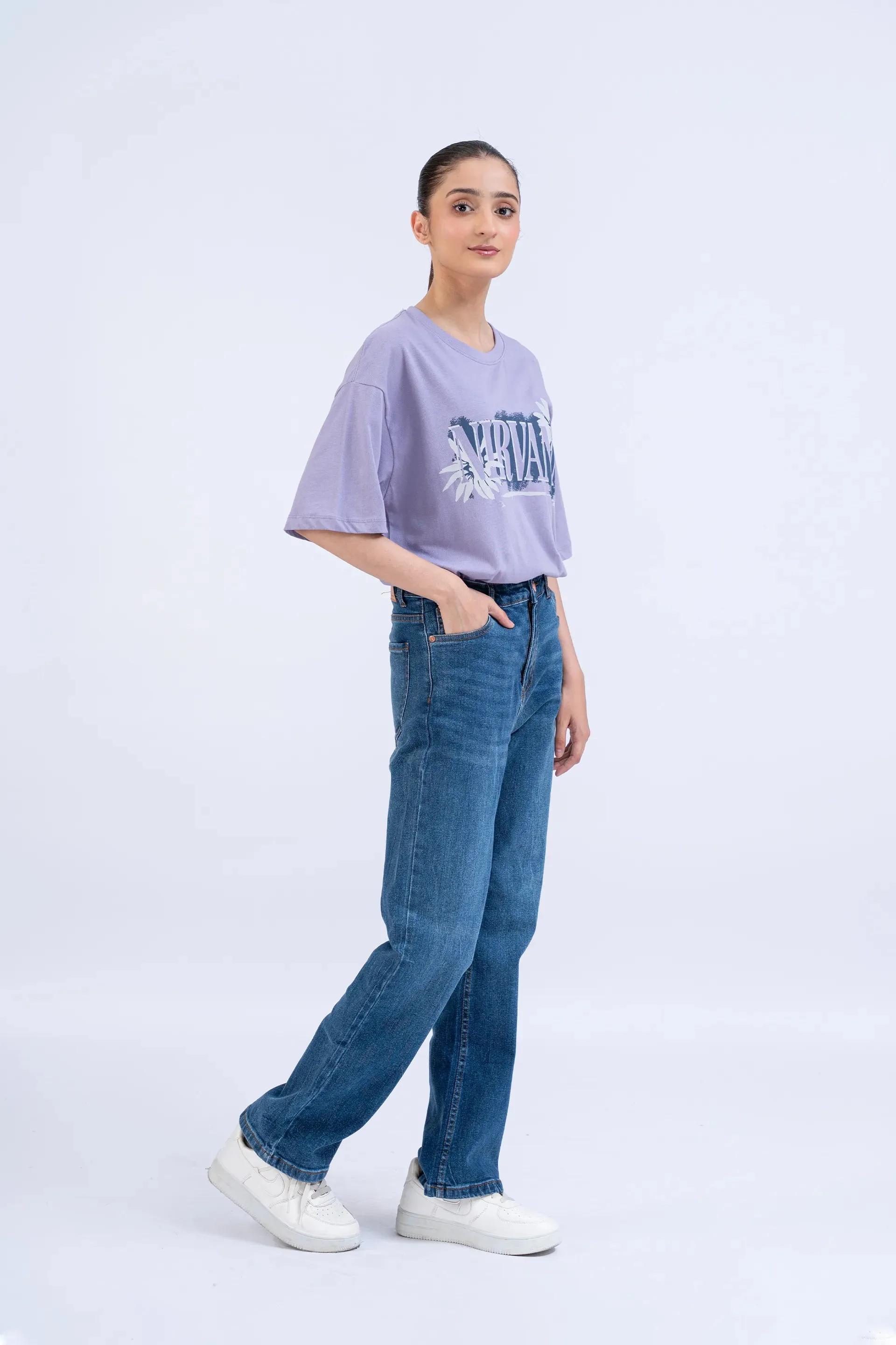 Mauve Oversized Graphic T-Shirt