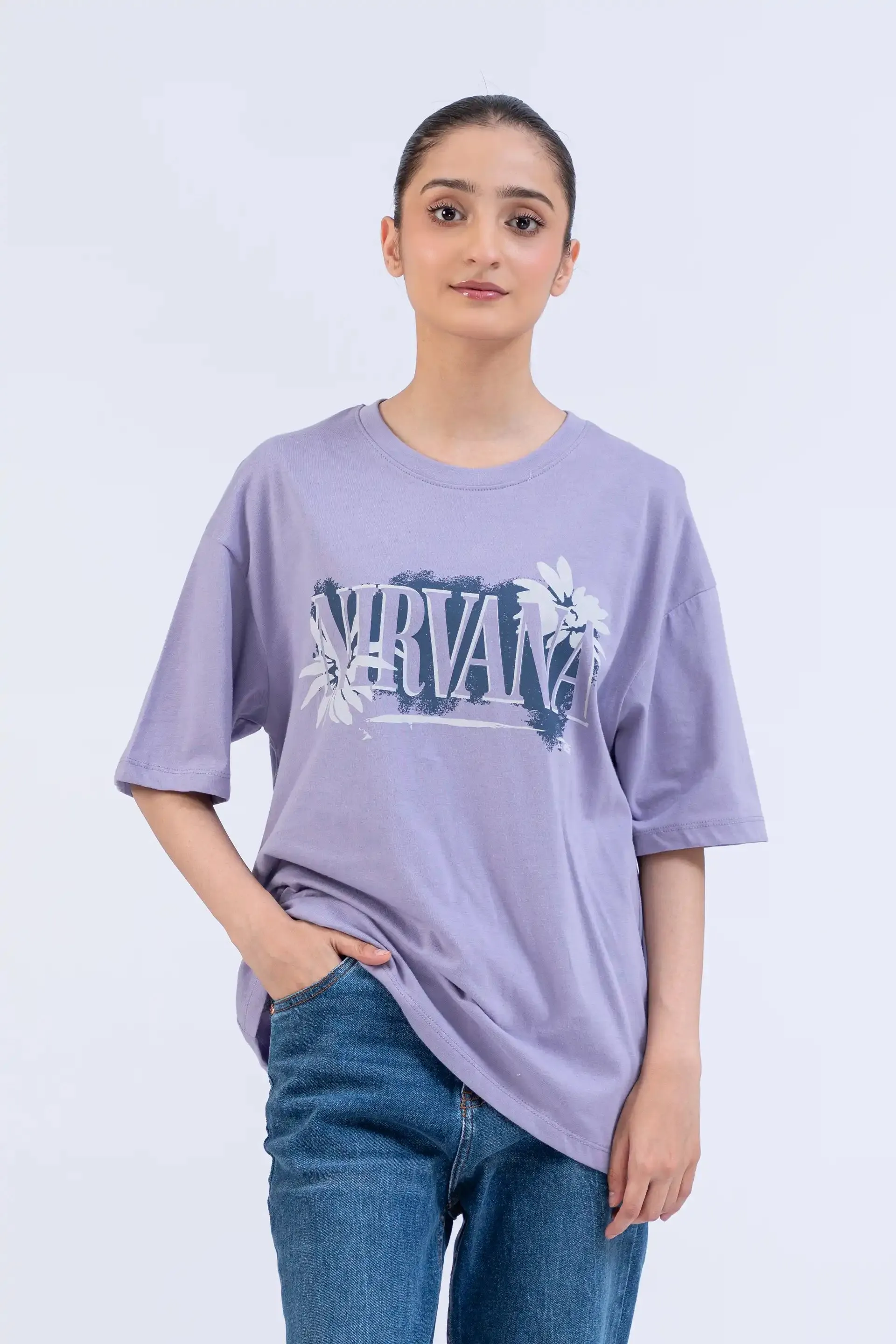 Mauve Oversized Graphic T-Shirt