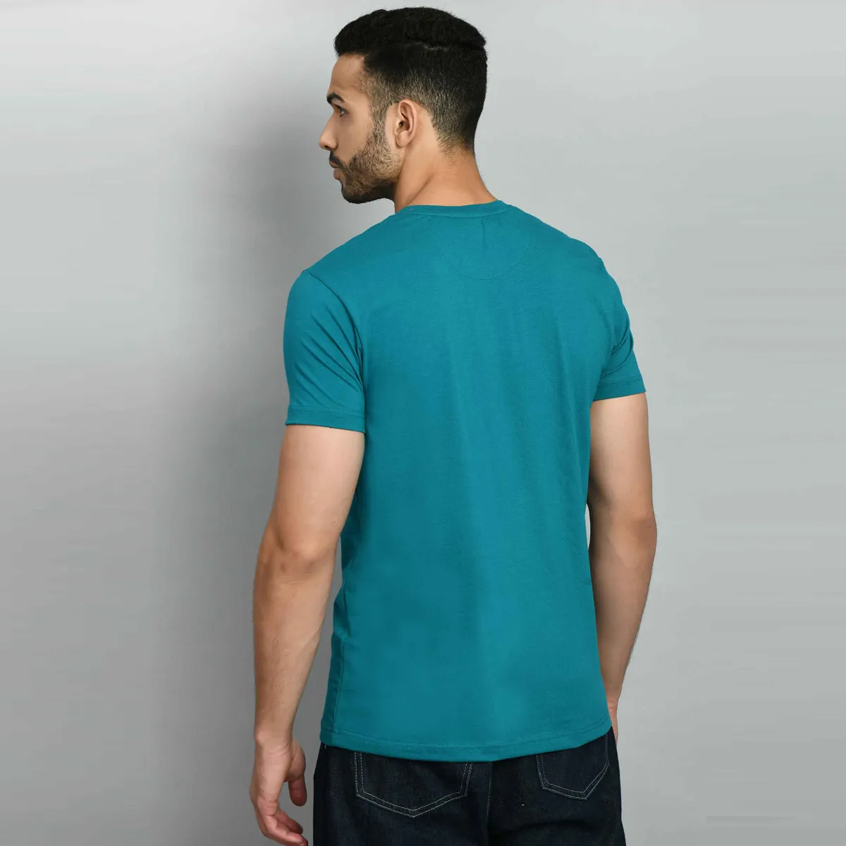 Men's Tint Blue Lycra Smart Fit T-Shirt