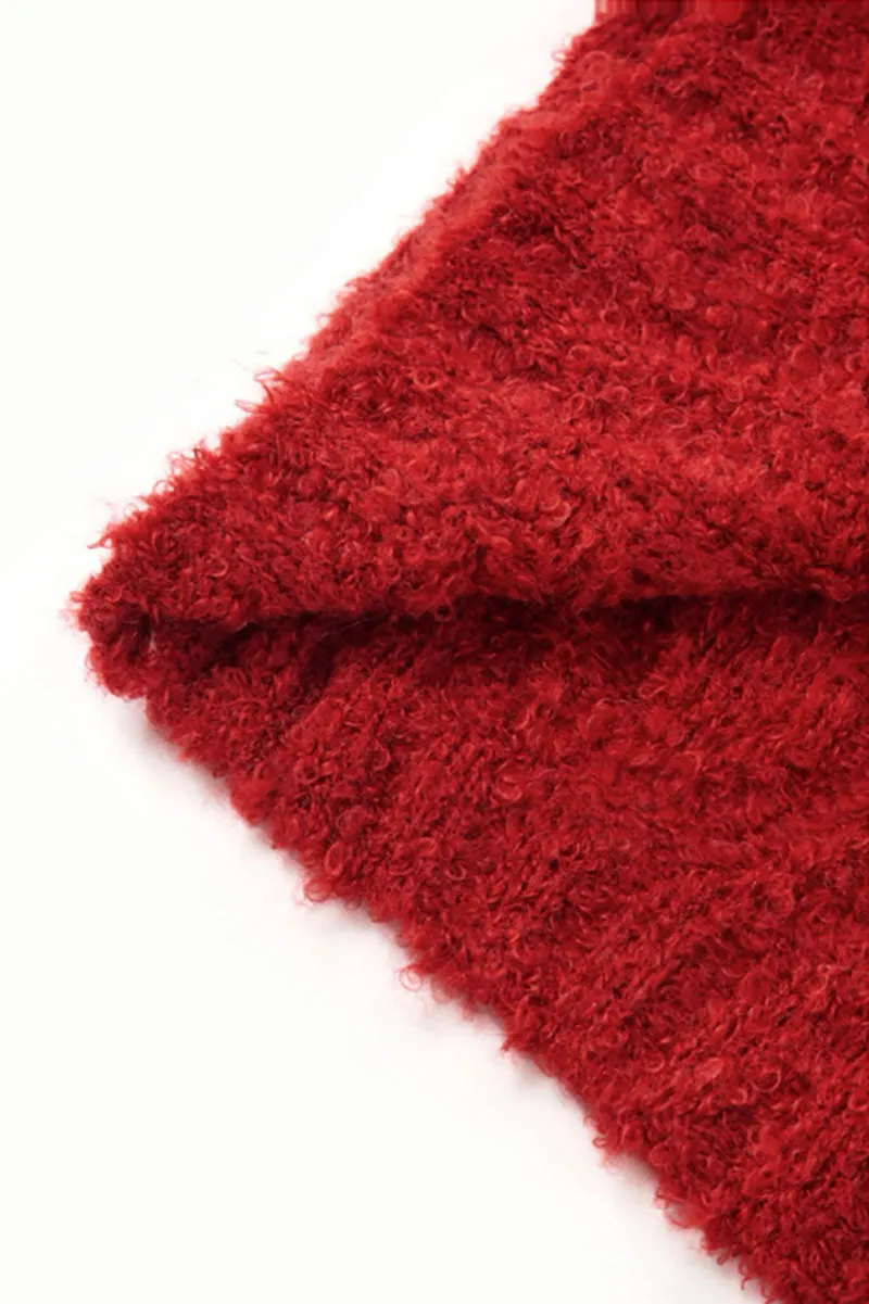Oversized Mohair-Blend Cable Knit Scoop Neck Sweater