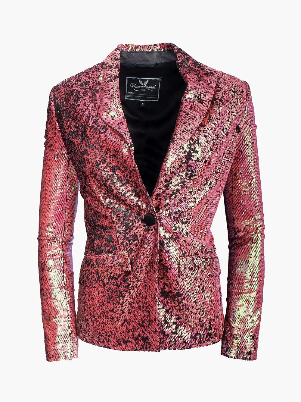 Pink and Black Sequin Blazer