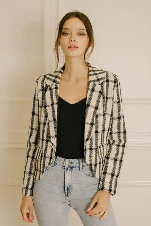 Plaid Open Blazer