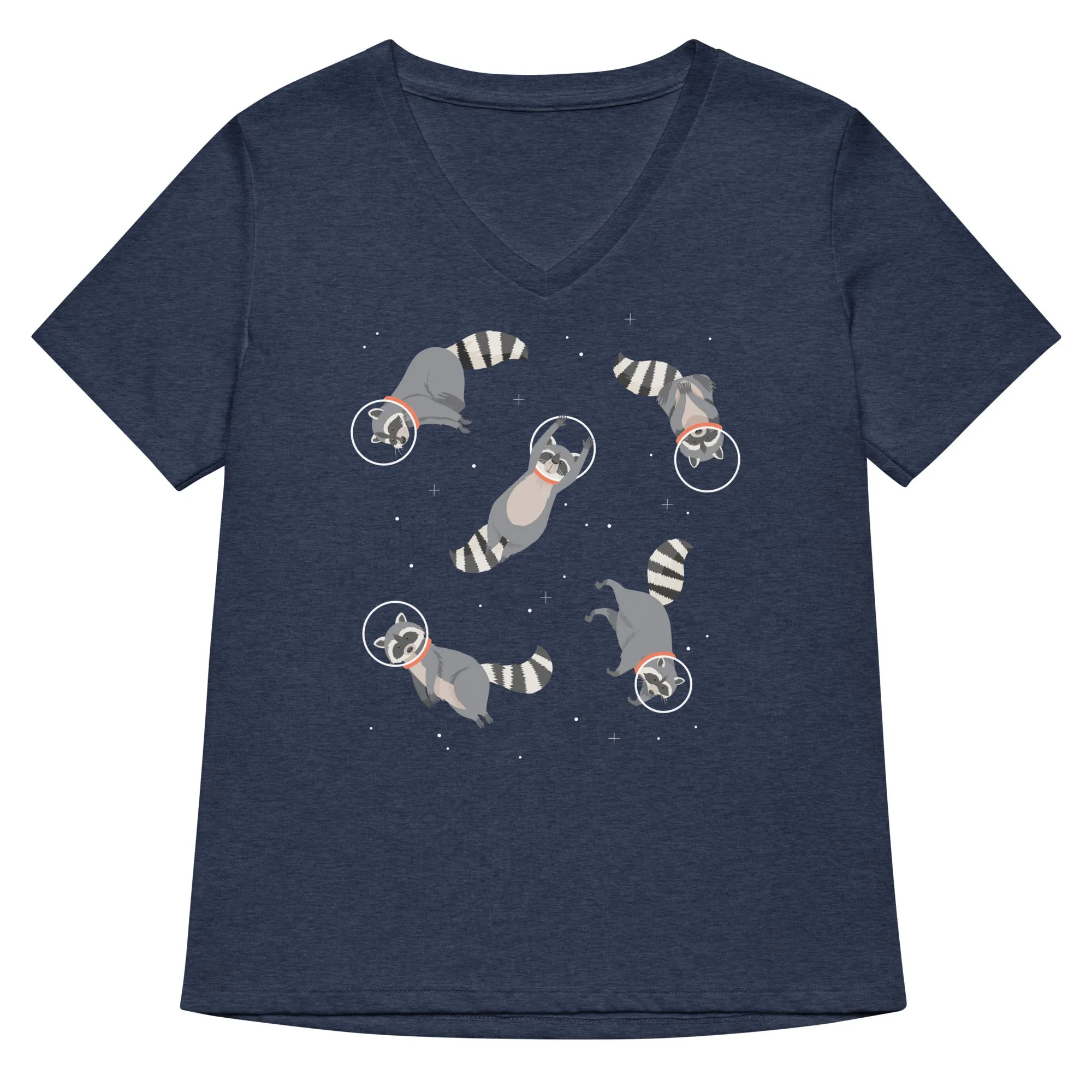 Raccoons In Space Women's V-Neck Tee