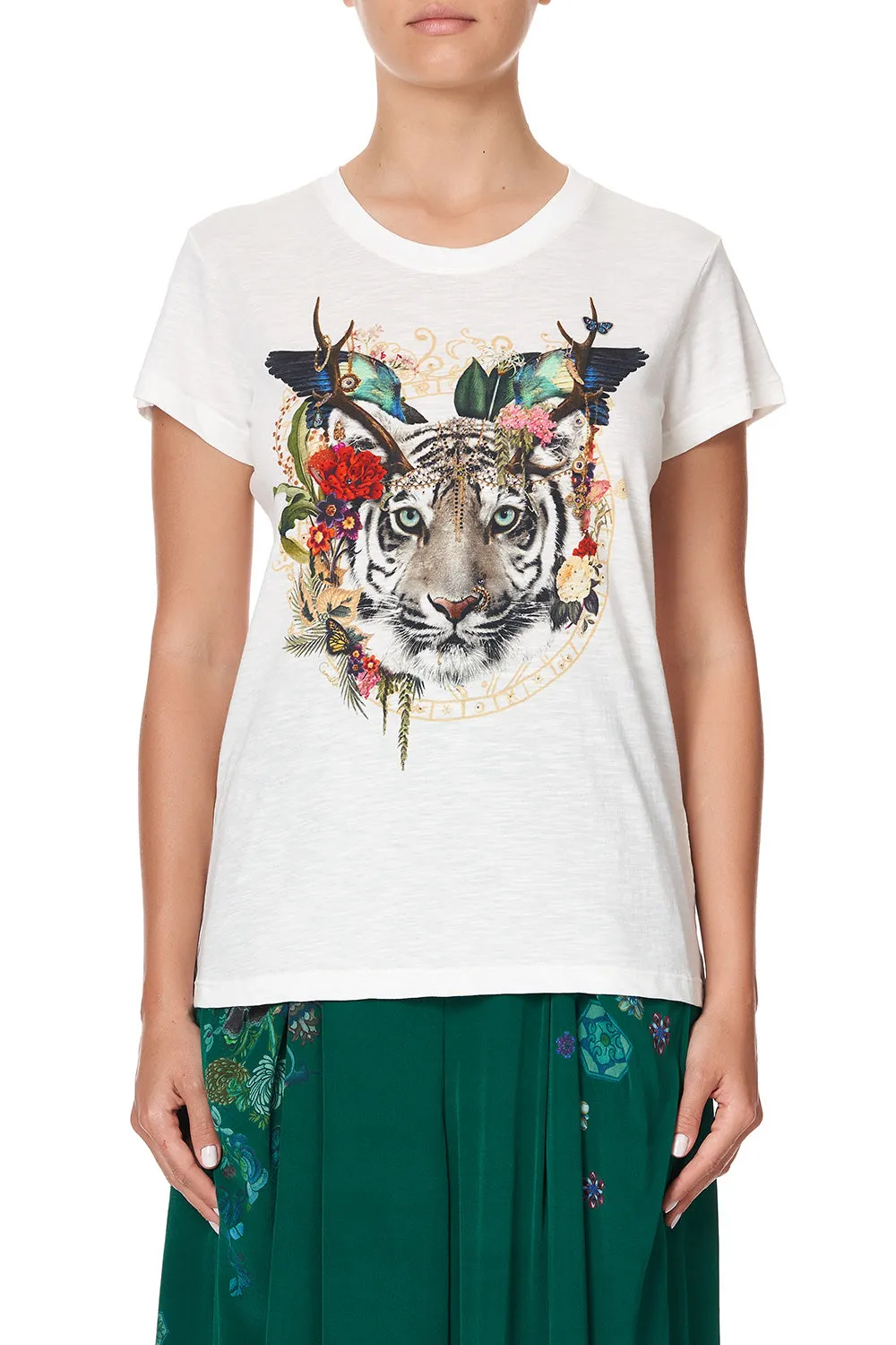 SLIM FIT ROUND NECK T-SHIRT EMERALD'S ORBIT
