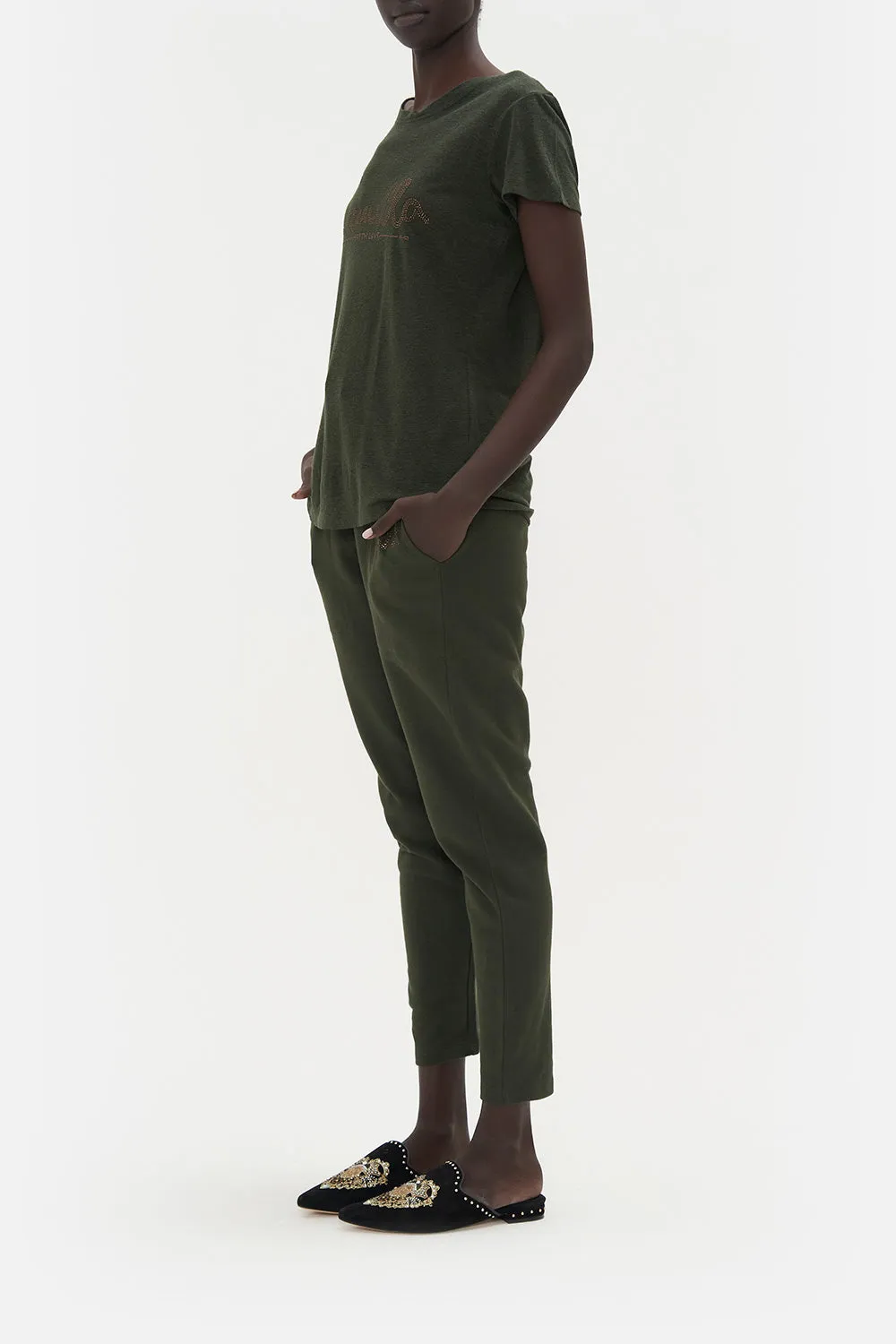 SLIM FIT ROUND NECK T-SHIRT PASSPORT TO PARADISE
