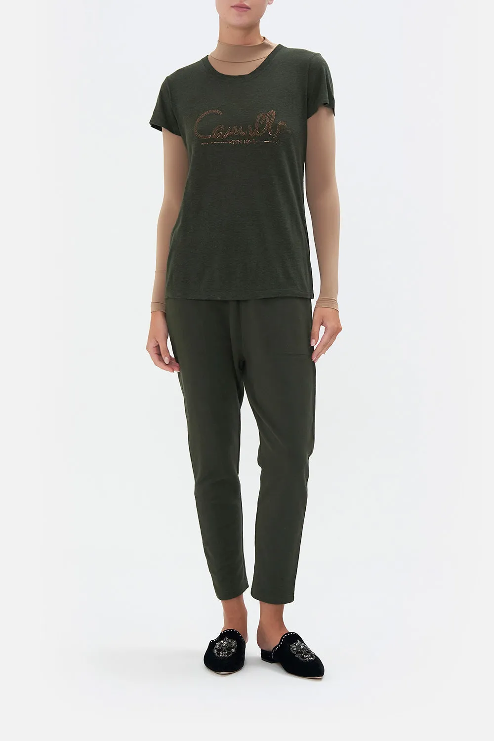 SLIM FIT ROUND NECK T-SHIRT PASSPORT TO PARADISE
