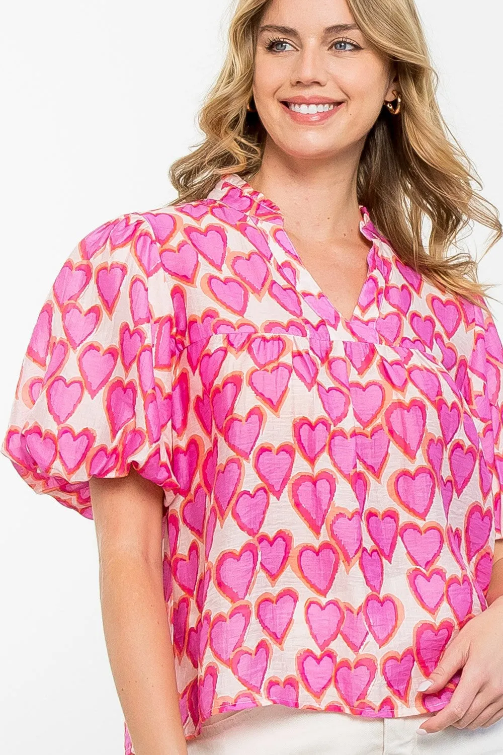 Sweetheart Puff Sleeve Blouse