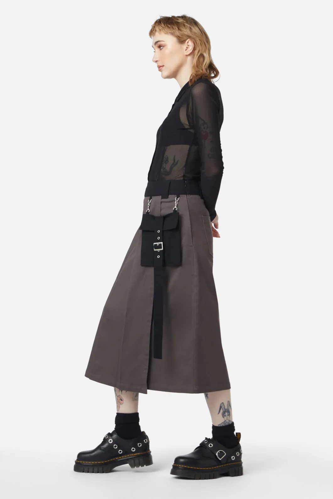 Time & Date Pleated Unisex Skirt