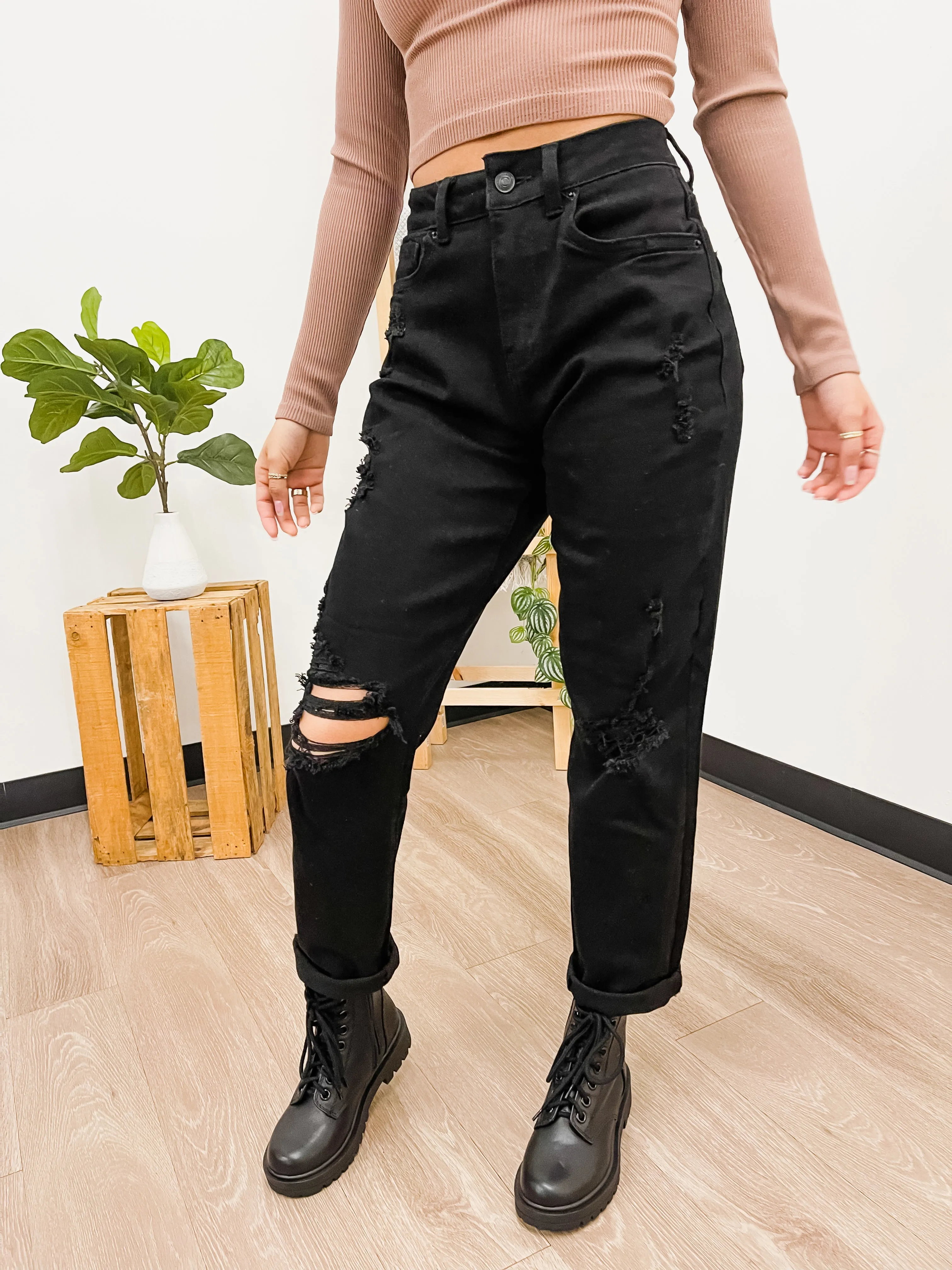 Whitney Distressed Mom Jeans