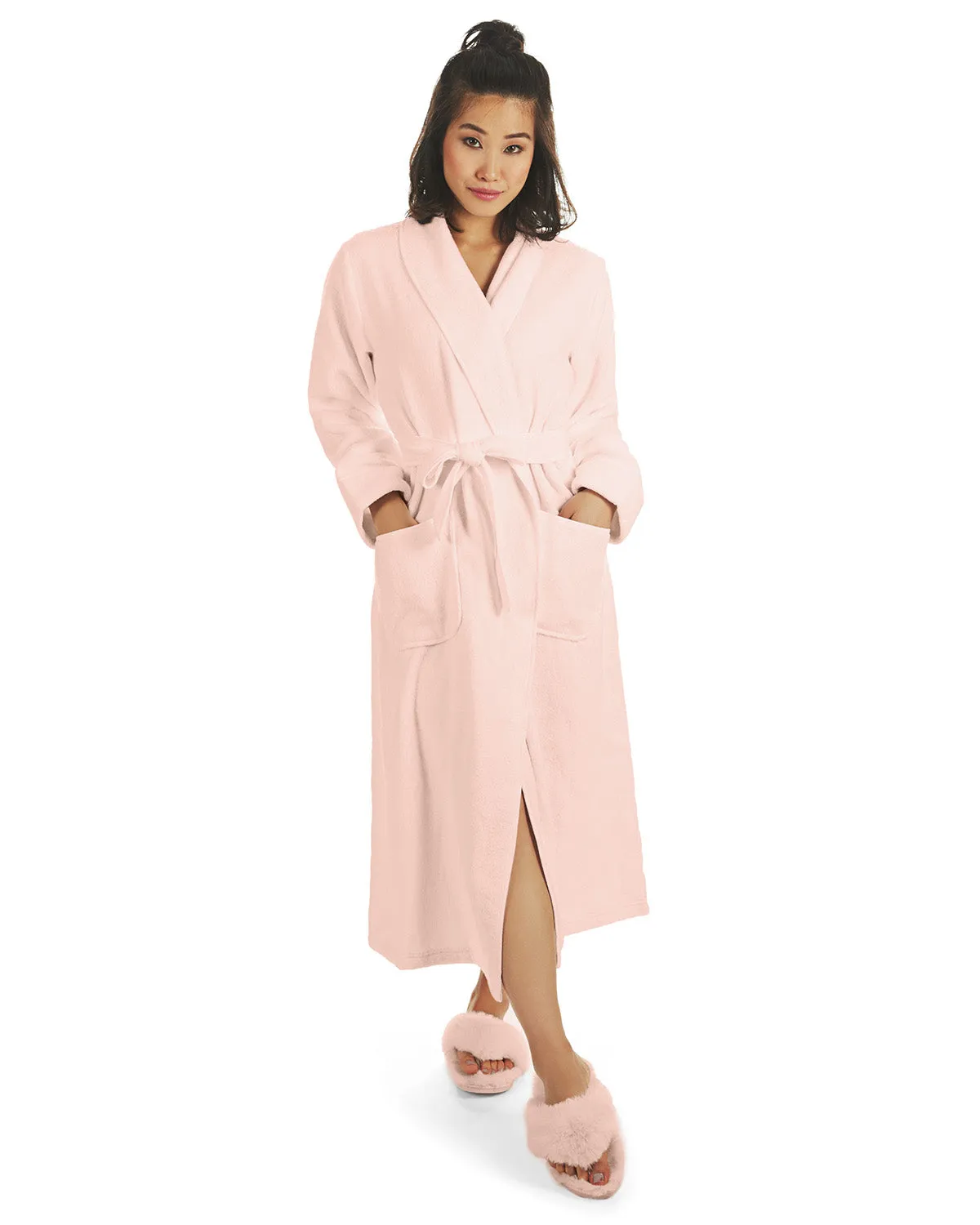 Women's 100% Cotton Zero Twist Woven Loop Terry Robe