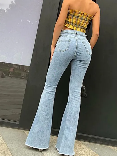 Women's Casual High Waisted Denim Flared Jeans | Ideal for All Seasons