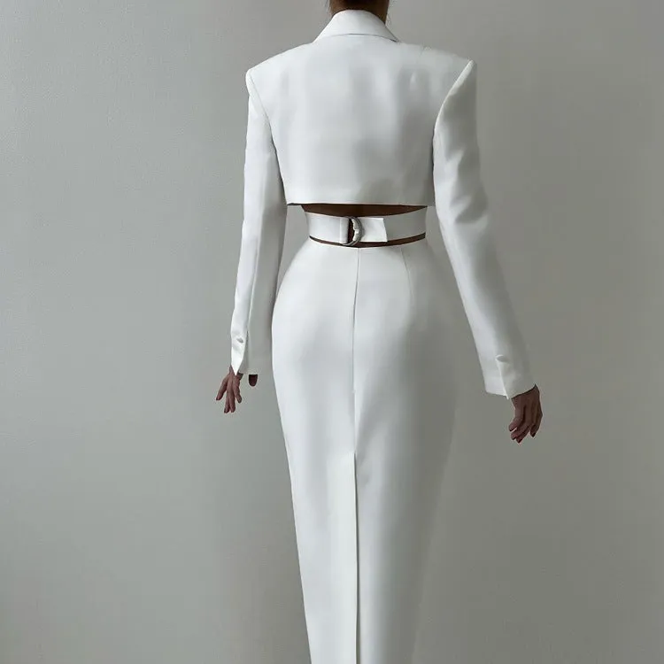 Women's Sexy Hollow-Out Waist Blazer Dress