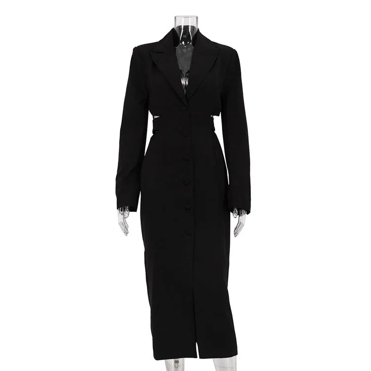 Women's Sexy Hollow-Out Waist Blazer Dress