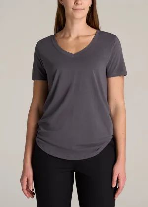 Women's Tall Scoop V-Neck Tee in Charcoal